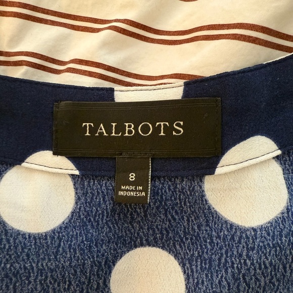 Talbots Navy Blue Button Front Skirt - Picture 4 of 7